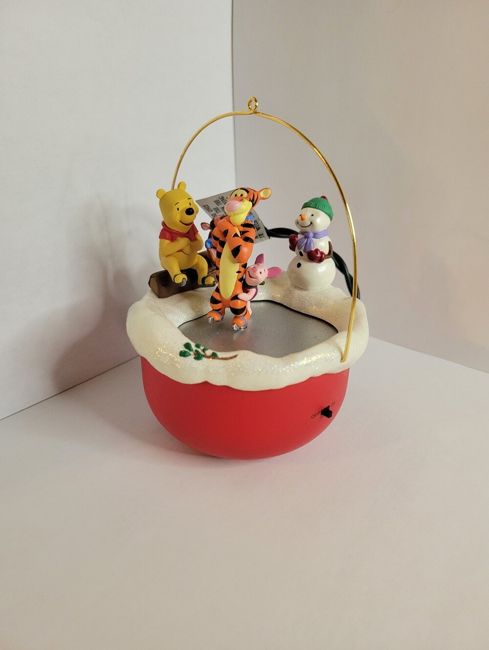 Winnie the Pooh & Friends Ice Skating In Snow Accented Holiday Ornament